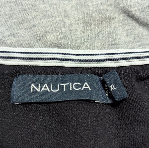 Nautica Black and Gray Quarter-Zip Pullover Size XL - Picture 2 of 6
